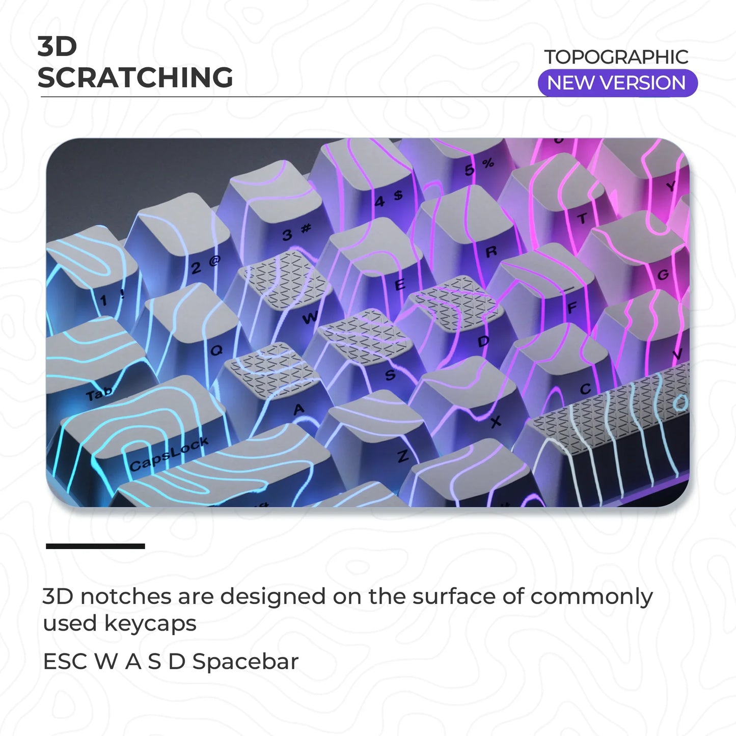 XVX Topographic New Version Pattern Shine-Through OEM Profile IMD-Tech Keycap Set 118 keys