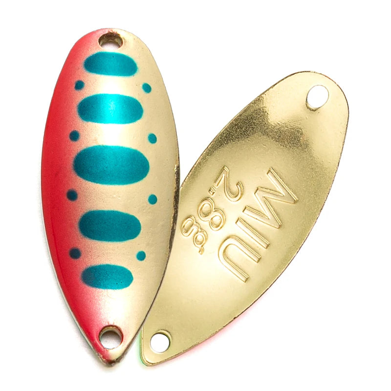 LTHTUG Pesca Stream Bait Trout Spoon Bait MIU 2.2g 2.8g 3.5g Spinner Copper Metal Fishing Spoon Lure For Trout Perch Pike Salmon