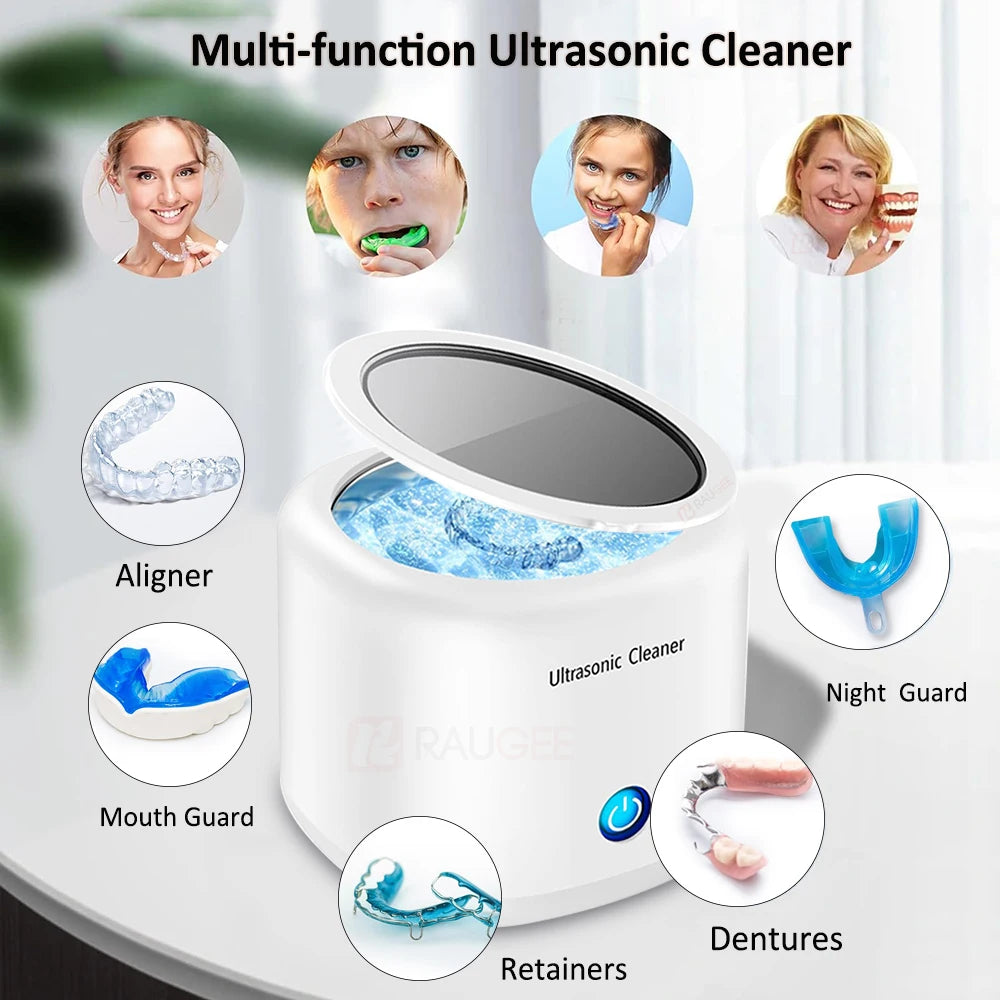 Ultrasonic Cleaner for Dentures Ultrasound Cleaner High Frequency Ultrasound Cleaning Bath for Denture Retainer Jewelry Cleaner