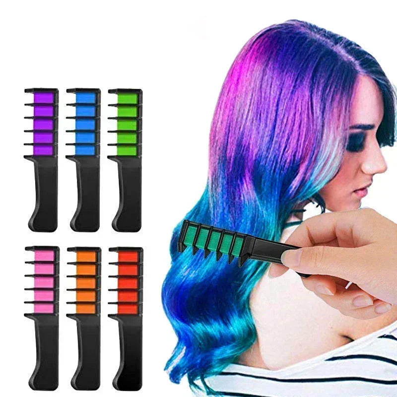 6/1pcs Hair Dye Comb Mascara Design Crayons For Hair Coloring Chalk Temporary Dye Pencil Mini Disposable Hair Dyes Gifts Kids