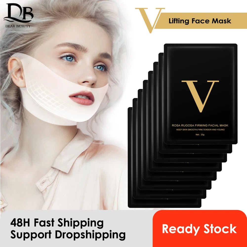 4D V-shape Lifting Face Mask Ear Hanging Chin Cheek Lift Facial Slimming Hydrogel Thin Face-Lifting Slimmer Mask Skin Care Tool