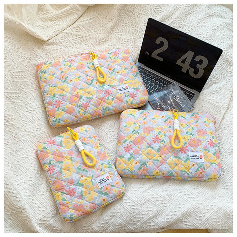 11 13 14 15 15.6 Inch Laptop Sleeve Cute Flower Laptop Carrying Case Bag Portable Table Cover Bags for Mi Mac Book HP ASUS