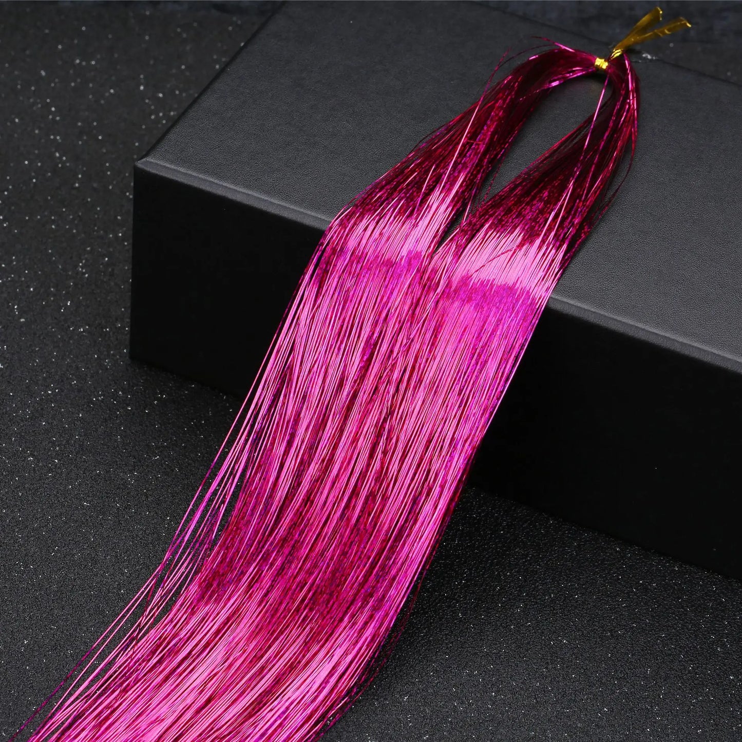 93cm Sparkle Hair Tinsel Rainbow Colored Strands Girls Headwear Hairbinge Hair Laser False Hair Extensions Decor Glitter Strips