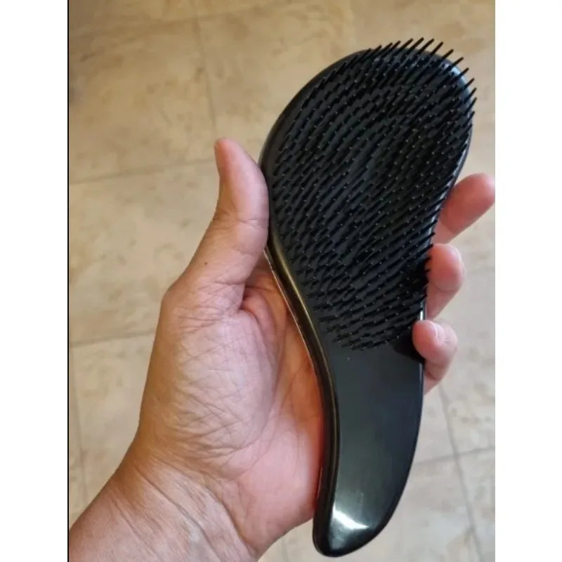 1pc Magic Anti-static Hair Brush Handle Plastic Electroplate Comb Shower Shampoo Massage Comb Salon Hair Styling Tools