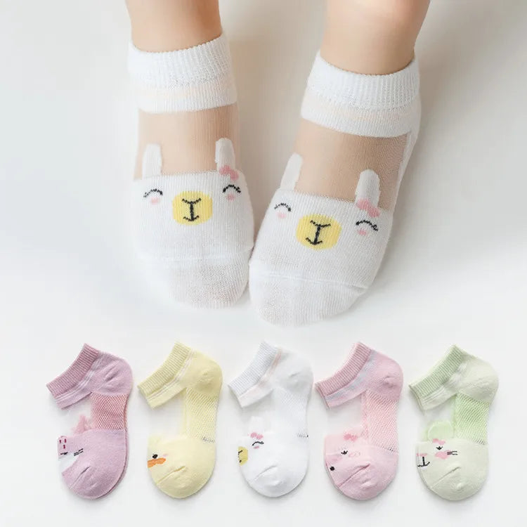 5Pairs/lot Summer Spring New Baby Socks Cotton Animal Socks Dinosaur Cute Cool Thin Kids Socks Mesh Colorful Children Socks