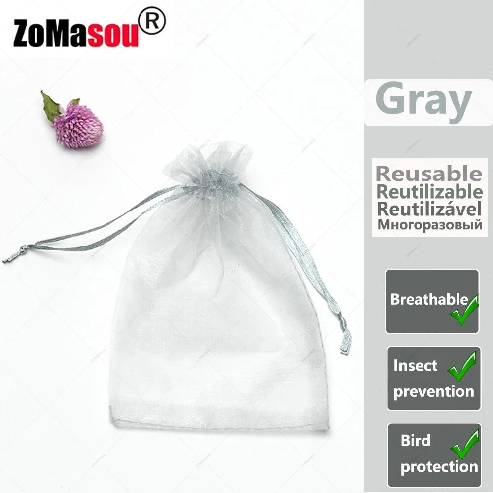 20/200PCS Grapes Vegetable Fruit Grow Bags Fruit Protection Bags Garden Anti-Bird Netting Mesh Bag Garden Tools Strawberry Bags