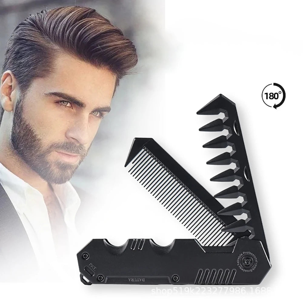 1pc Protable Folding Hair Comb 2 in 1 Pocket Combs  Fine Tooth Comb Wide Tooth Comb Styling Comb for Everyday Grooming