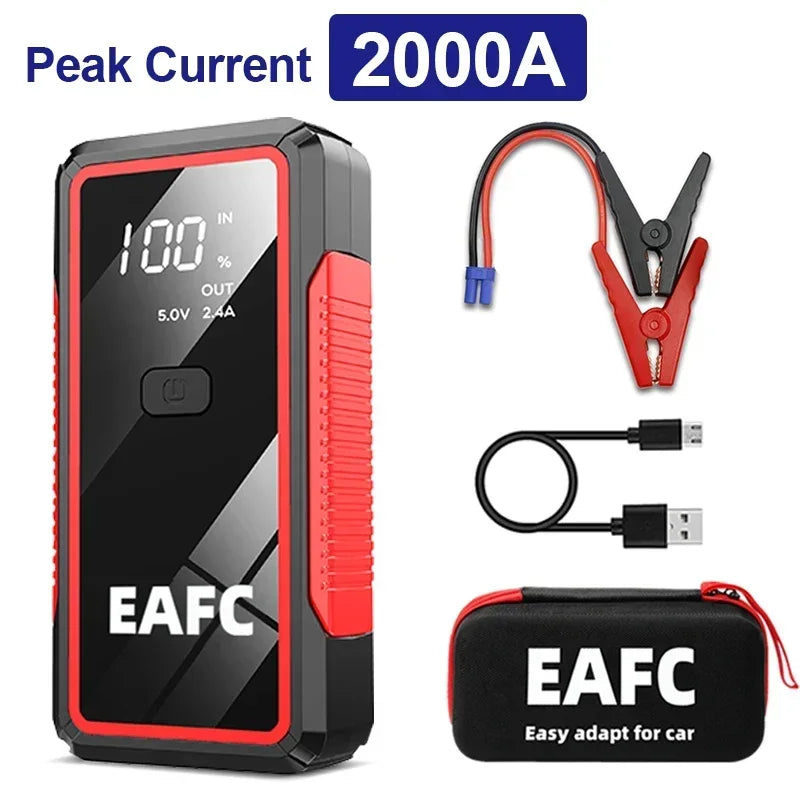 2000A/1200A Jump Starter Power Bank Portable 12V Car Battery Booster Charger LED Light For Petrol Diesel 6.0L/4.0L Car Starter