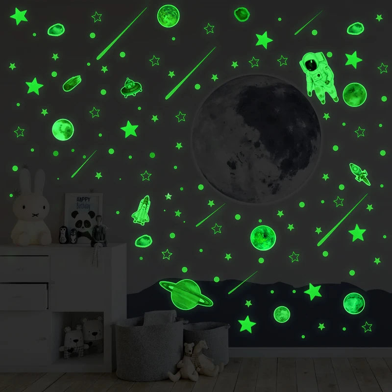 849Pcs/set Luminous Outer Space Theme Wall Stickers Glow in The Dark Star Dot DIY Wall Decals for Home Kids Bedroom Decorations