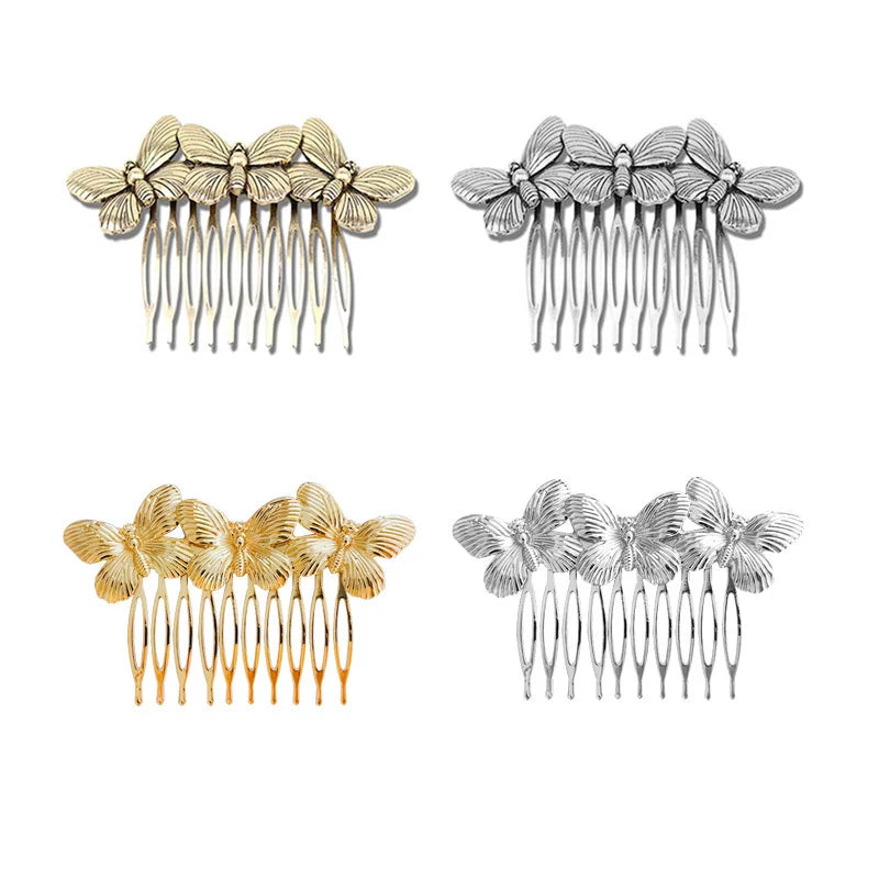 Butterfly Hair Combs Hair Accessories Hair Side Combs Straight Teeth Hair Hairpins Hair Side Clips Bridal Wedding Veil Comb