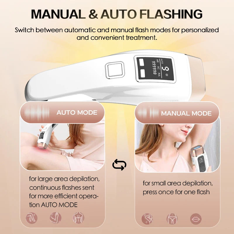 Newest 4in1 IPL Hair Removal Laser Epilator 999000 Flash Cooling LCD Acne Treatment Rejuvenation Device for Home Bikini Trimmer