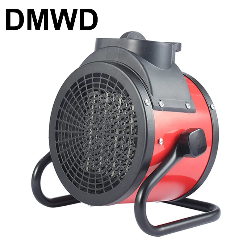 DMWD 2KW Portable Industrial Electric Fan Heater Thermostat Air Warmer Machine Room Radiator Fast Heating Blower Office 3Gear