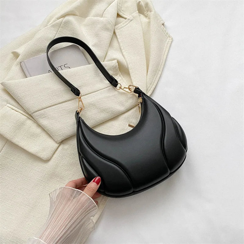 Retro Solid Color Saddle Bag High Quality Leather Shoulder Bags For Women  Simple Ladies Crossbody  Handbag