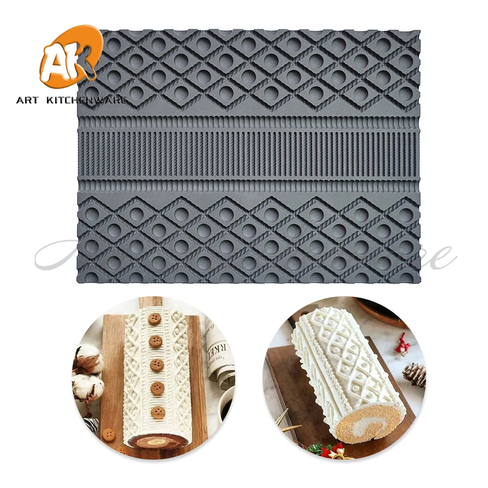 1 Mold and 21 Design DIY Silicone Impression Mat Cake Mousse Mat Crack Texture Mousse Mold Cake Decoration Cake Mold Lace Mat