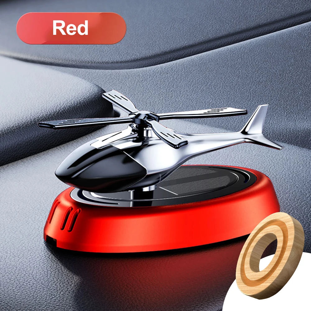 Solar Fragrance Car Air Freshener Helicopter Solar Power Rotating Propeller Aroma Diffuser Auto Interior Decoration Aromatherapy